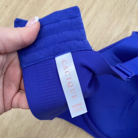 Lane Bryant Cacique T Shirt Bra Underwired Padded Royal Blue Womens Size 42DDD - Picture 5 of 5